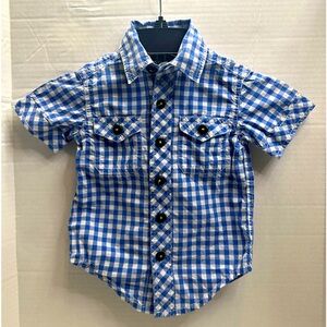 Little Boys’ plaid,button up shirt, size 2, short sleeve. Made by MORGAN & MILO.